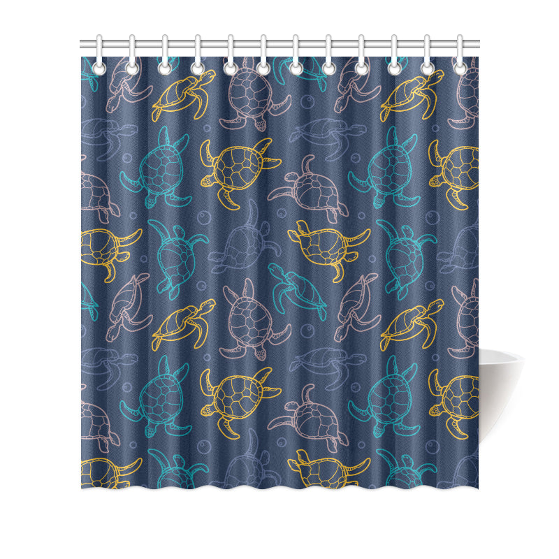 Sea Turtle Baby Print Shower Curtain