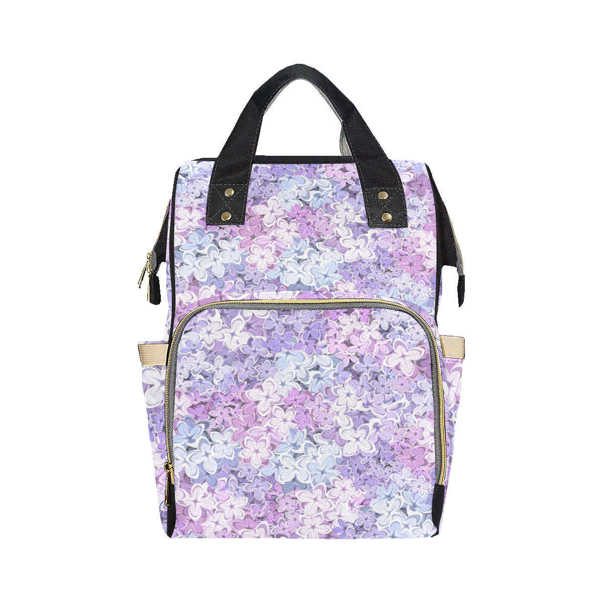 Lilac Pattern Print Design LI01 Diaper Bag Backpack