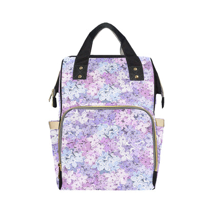 Lilac Pattern Print Design LI01 Diaper Bag Backpack