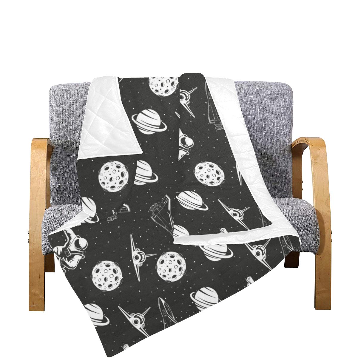 Space Astronauts Print Premium Quilt