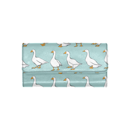 Goose Pattern Print Design 02 Women's Trifold Wallet