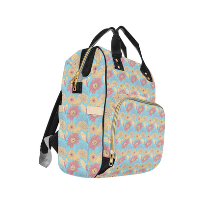 Gerberas Pattern Print Design GB04 Diaper Bag Backpack