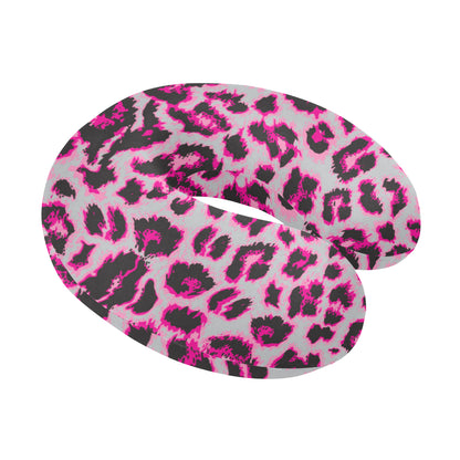 Leopard Pattern Print Design 02 U-Shaped Travel Neck Pillow