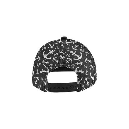 Anchor Black White Snapback Cap