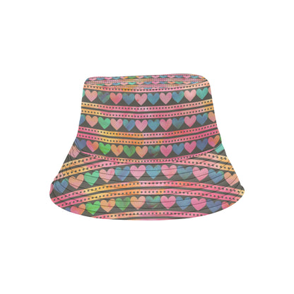 Heart Pattern Print Design HE010 Unisex Bucket Hat