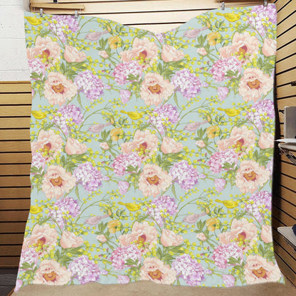 Hydrangea Pattern Print Design HD02 Premium Quilt