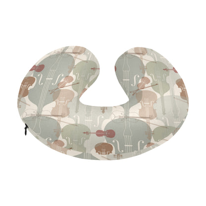 Violin Pattern Print Design 01 U-Shaped Travel Neck Pillow