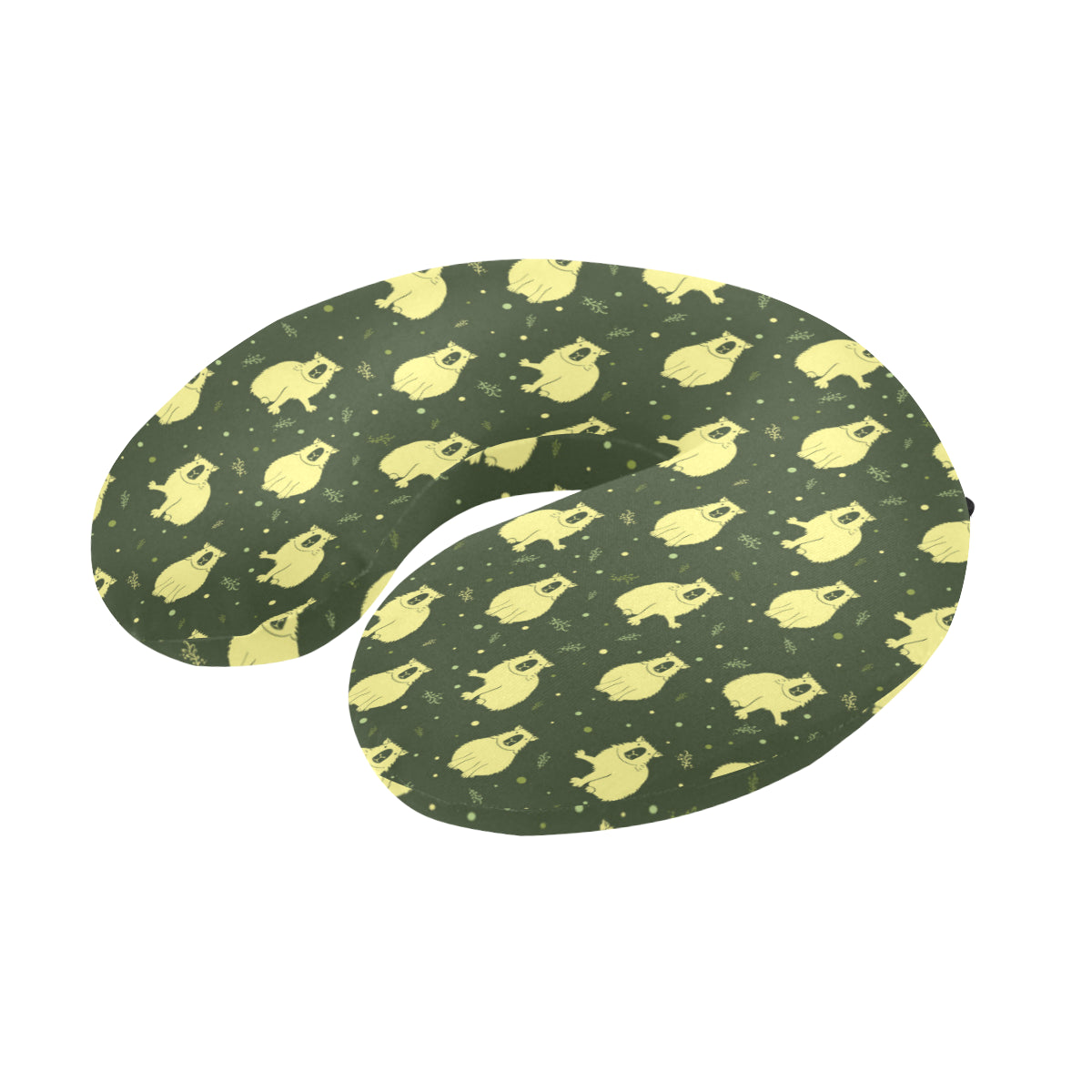 Capybara Pattern Print Design 03 U-Shaped Travel Neck Pillow