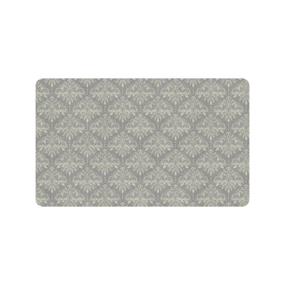 Damask Grey Elegant Print Pattern Rubber Doormat