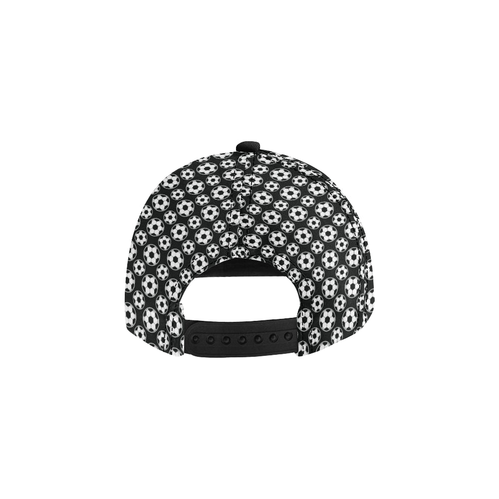 Soccer Ball Black Print Pattern Snapback Cap