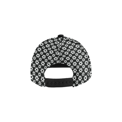 Soccer Ball Black Print Pattern Snapback Cap
