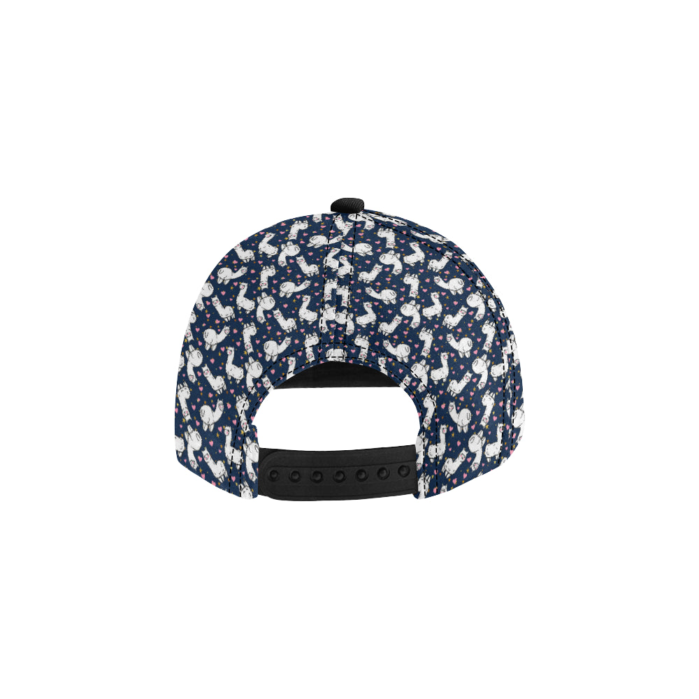 Alpaca Heart Star Design Themed Print Snapback Cap