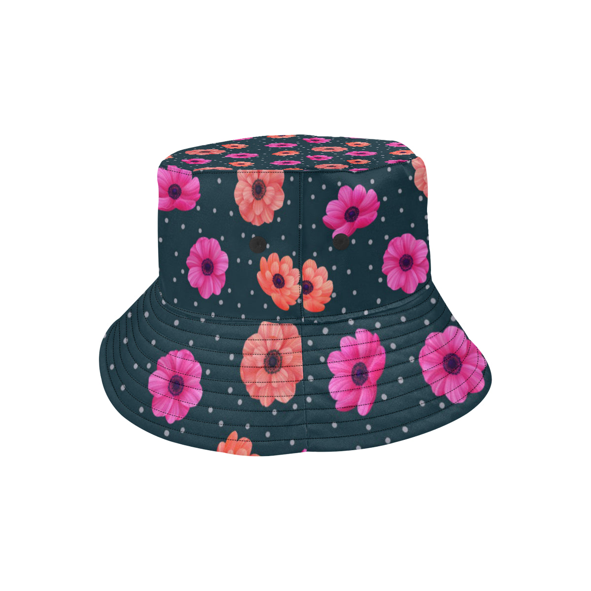Anemone Pattern Print Design AM08 Unisex Bucket Hat