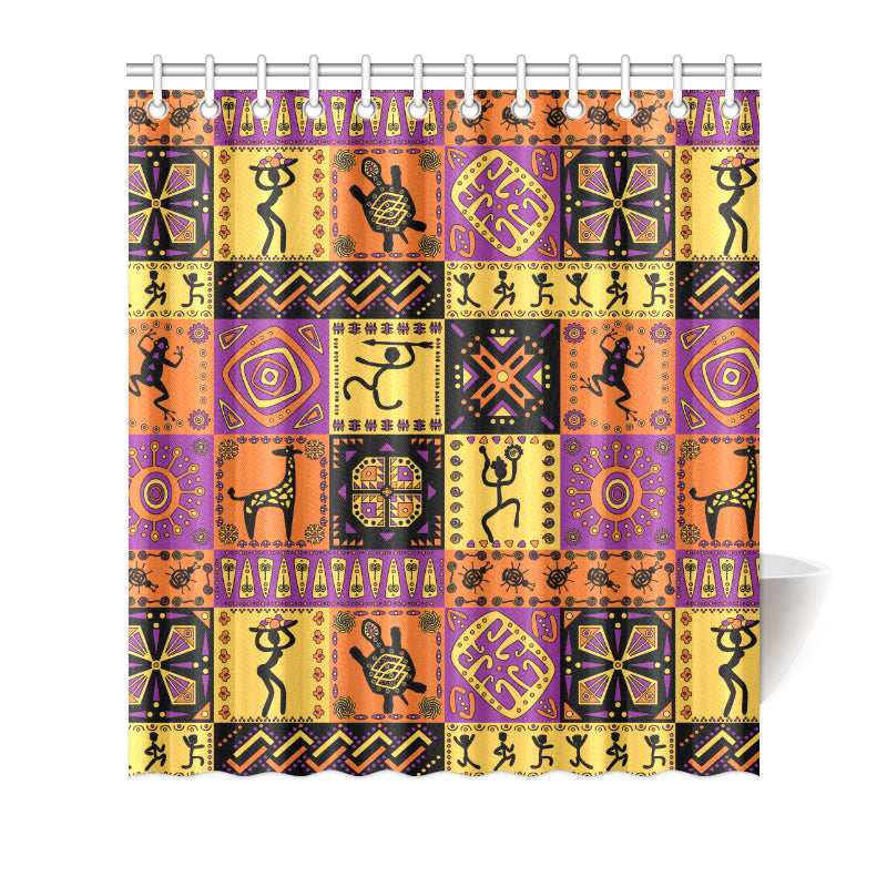 African Pattern Print Design 02 Shower Curtain