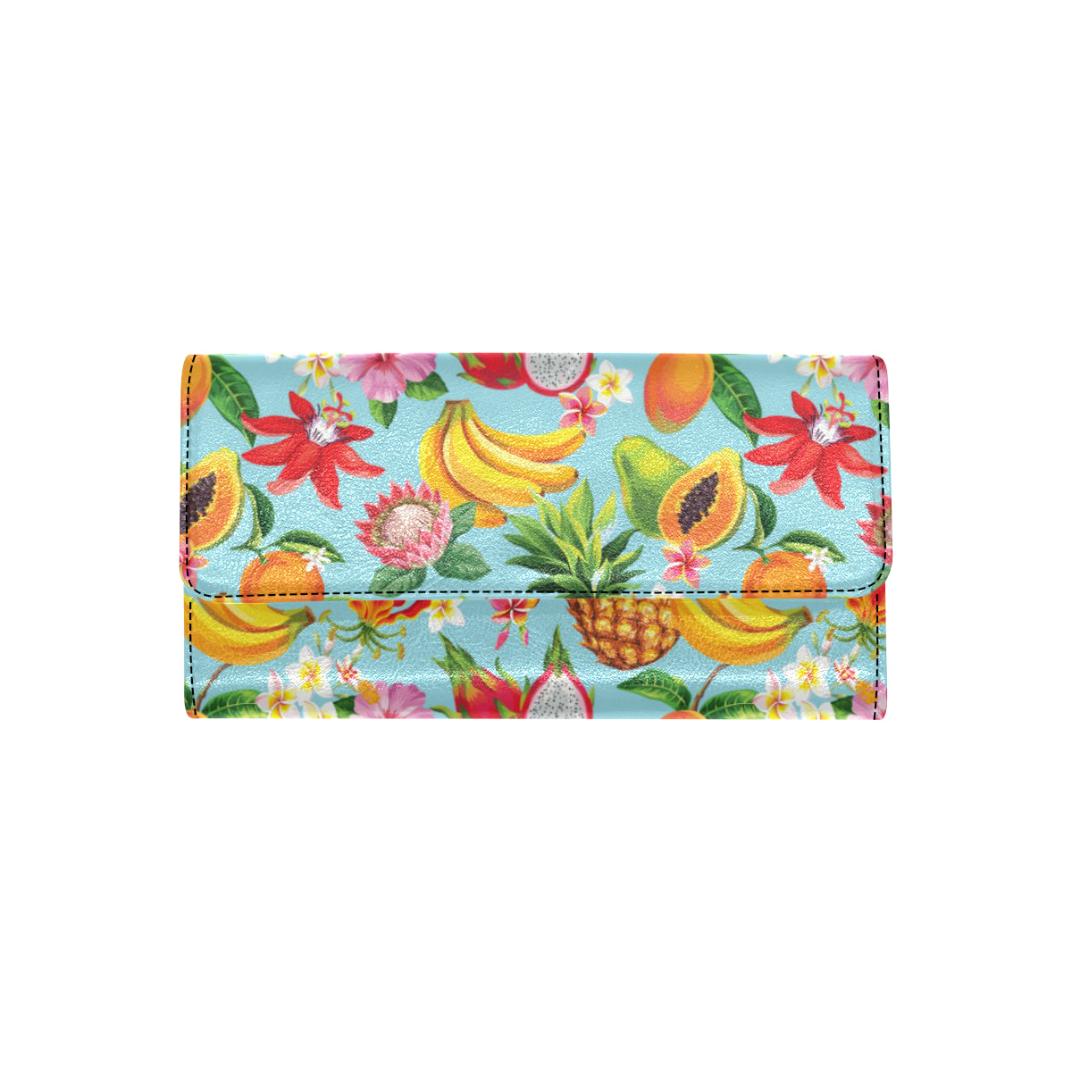 Tropical Fruits Pattern Print Design TF01 Women's Trifold Wallet