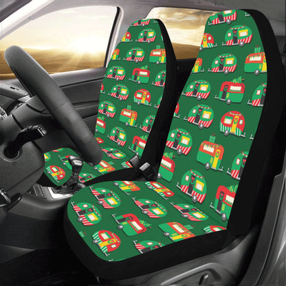 Camper Camping Christmas Themed Print Car Seat Covers (Set of 2)