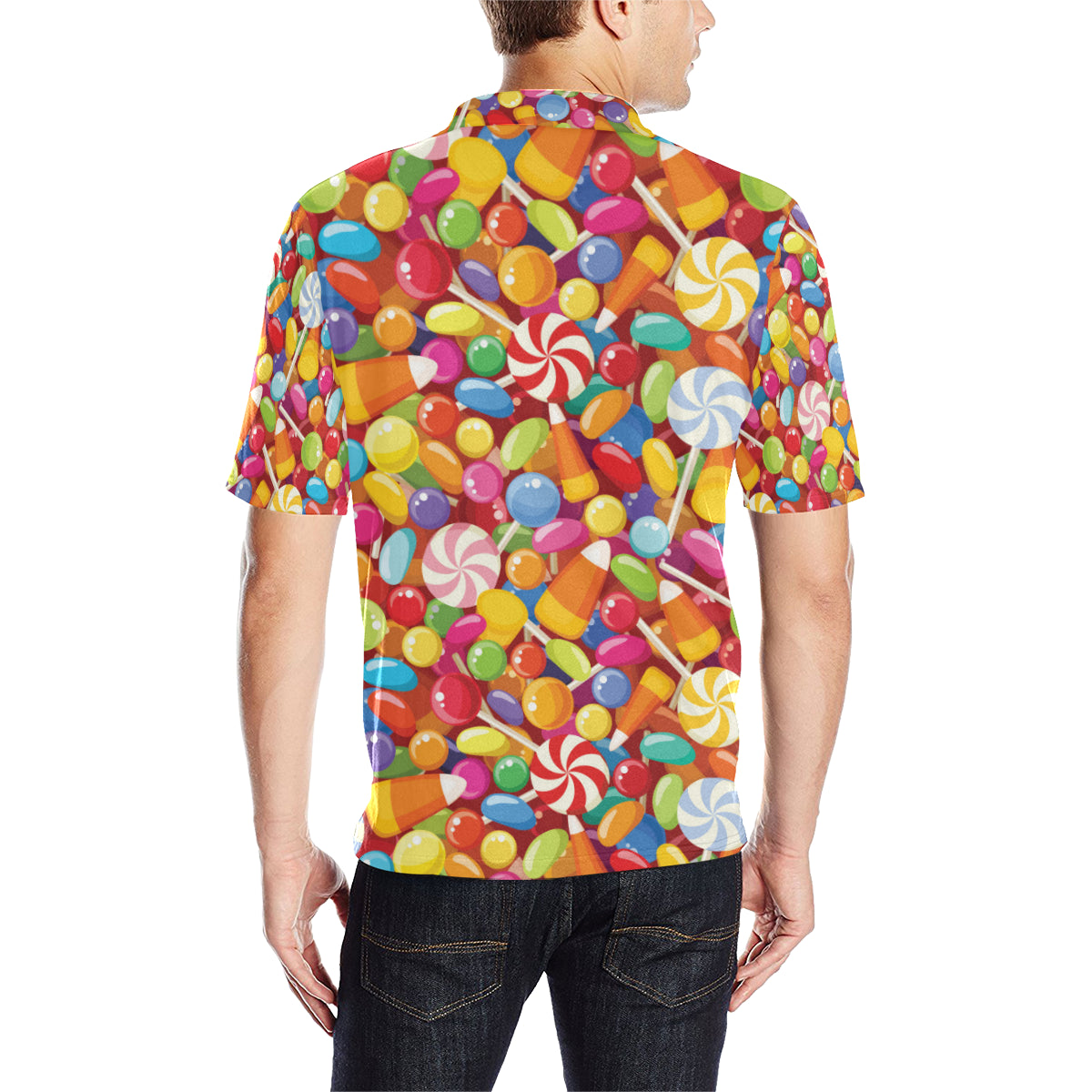 Candy Pattern Print Design 02 Men Polo Shirt