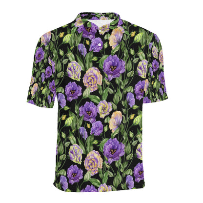 Lisianthus Pattern Print Design LT02 Men Polo Shirt