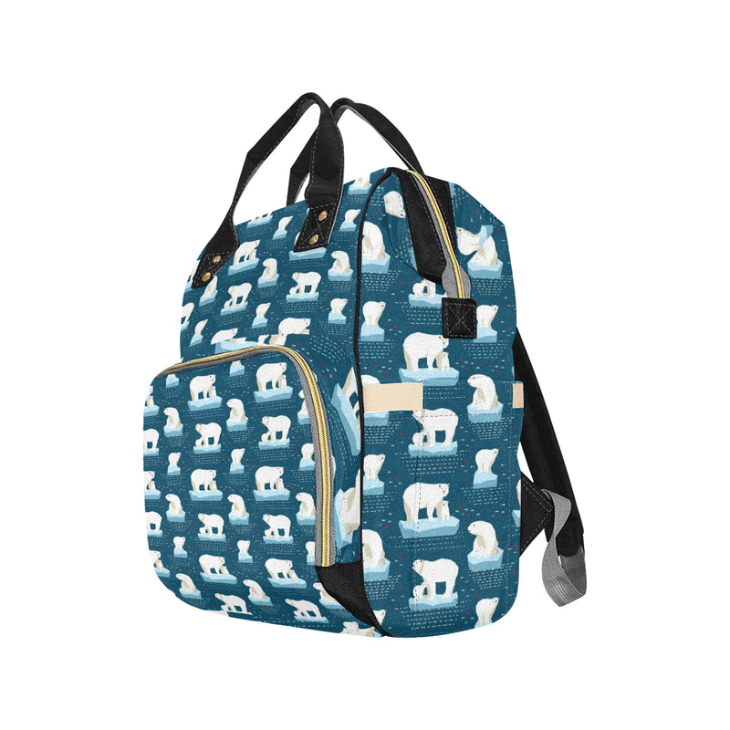 Polar Bear Pattern Print Design PB02 Diaper Bag Backpack