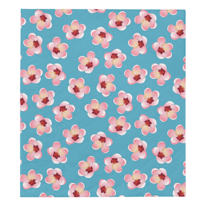 Cherry Blossom Pattern Print Design CB09 Premium Quilt