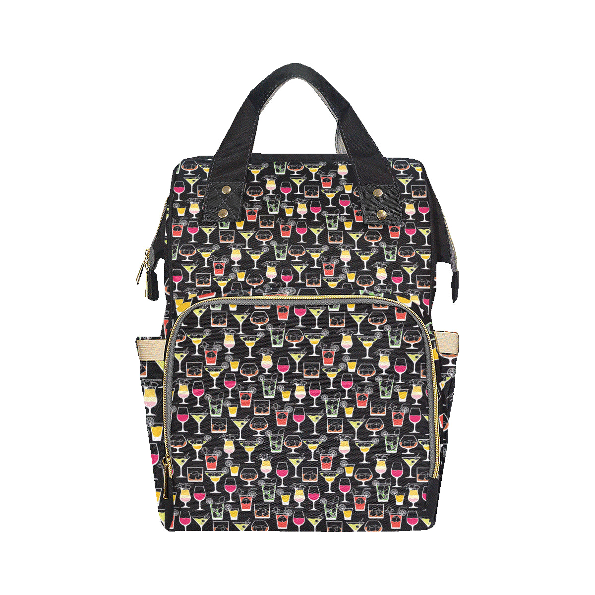 Cocktail Pattern Print Design 01 Diaper Bag Backpack