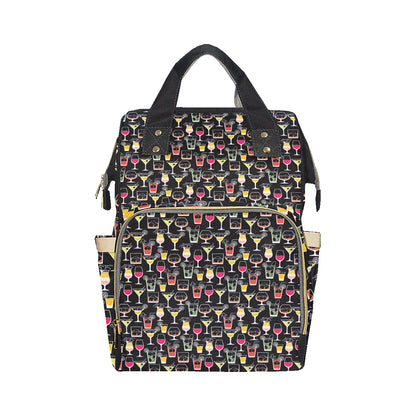 Cocktail Pattern Print Design 01 Diaper Bag Backpack