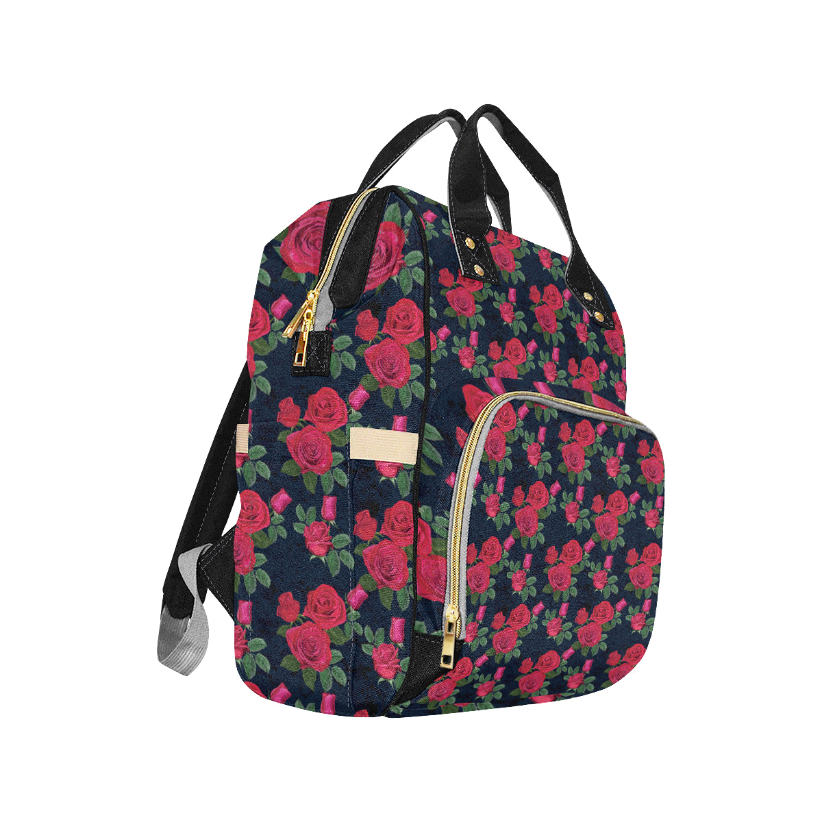 Rose Pattern Print Design A04 Diaper Bag Backpack
