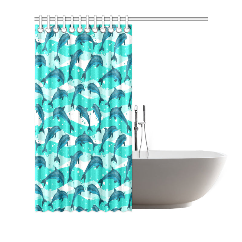 Dolphin Design Print Pattern Shower Curtain