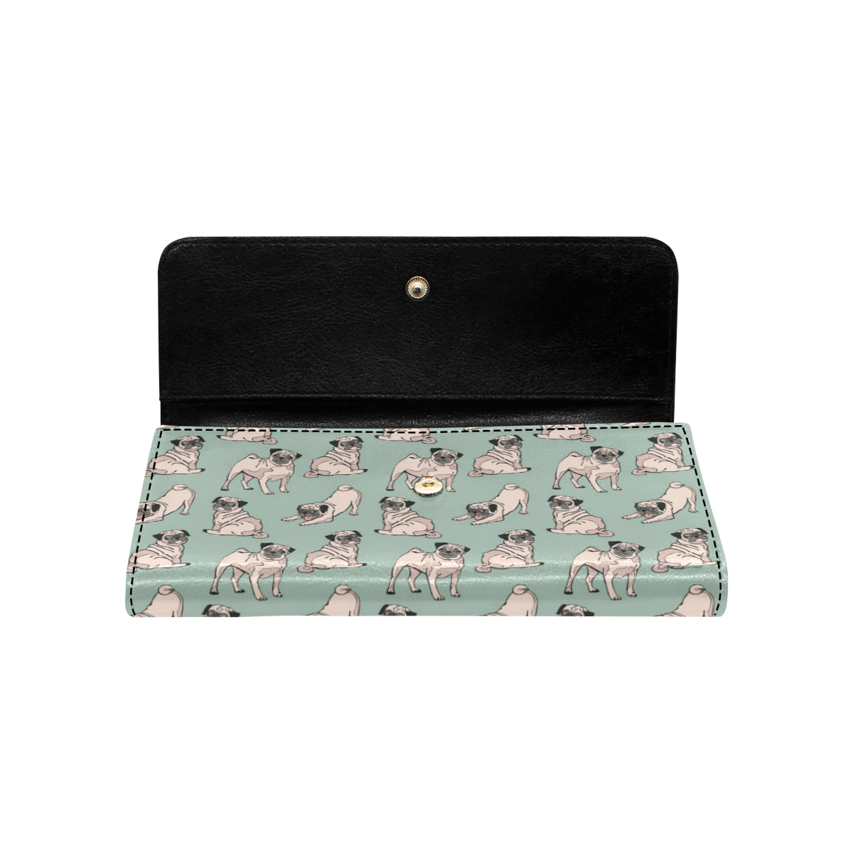 Pug Pattern Print Design A01 Women's Trifold Wallet