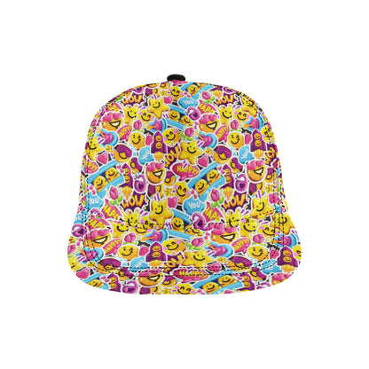 Emoji Sticker Print Pattern Snapback Cap