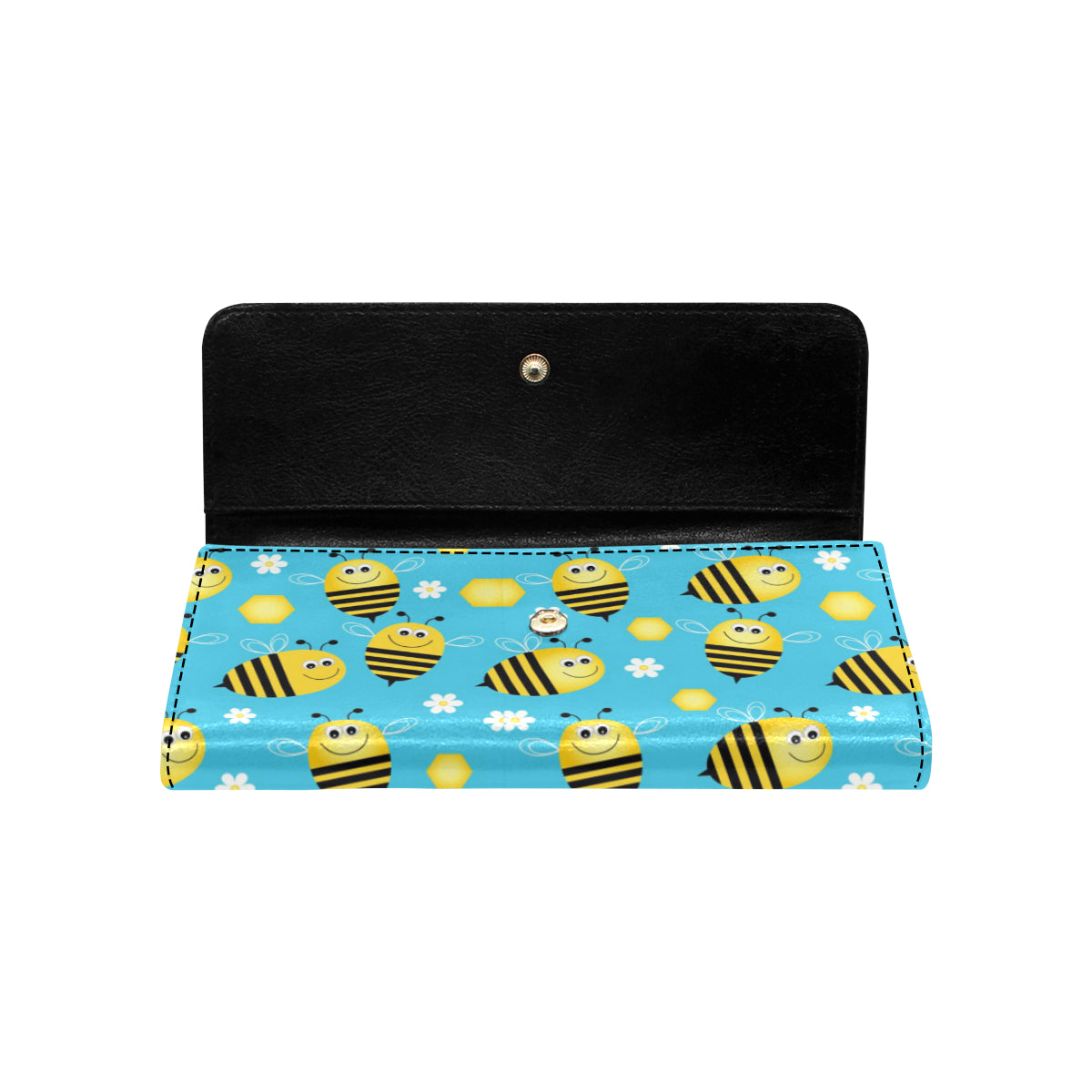 Bee Pattern Print Design BEE06 Women's Trifold Wallet