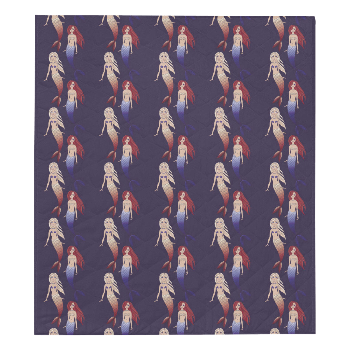 Mermaid Pattern Print Design 02 Premium Quilt