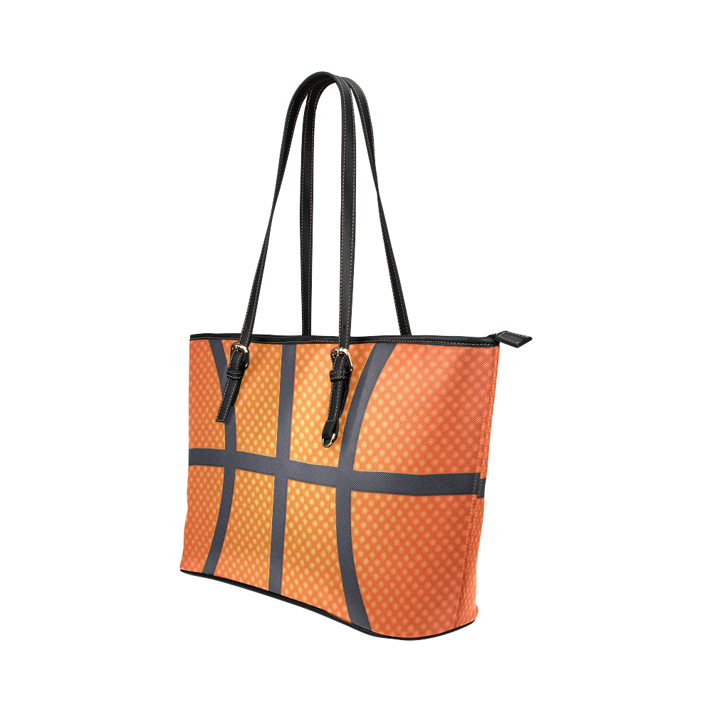 Basketball Texture Print Pattern Leather Tote Bag