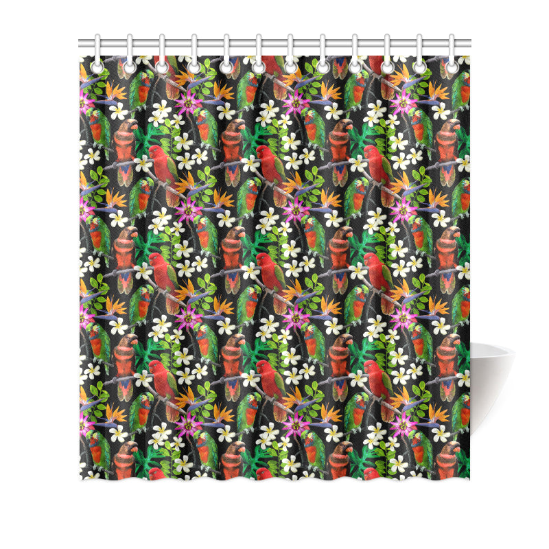 Parrot Design Print Shower Curtain