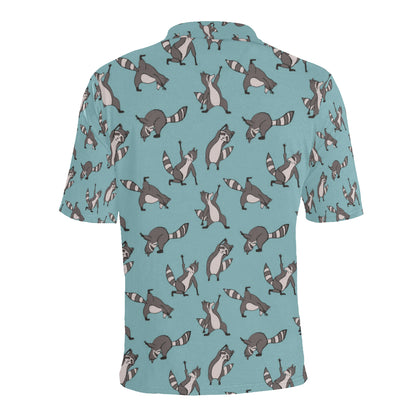 Raccoon Pattern Print Design A07 Men Polo Shirt