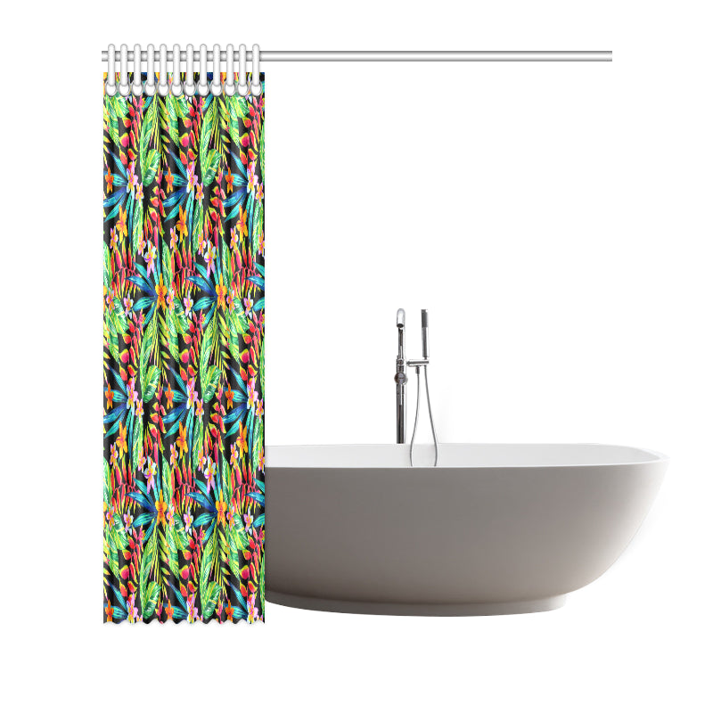 Heliconia Pattern Print Design HL09 Shower Curtain