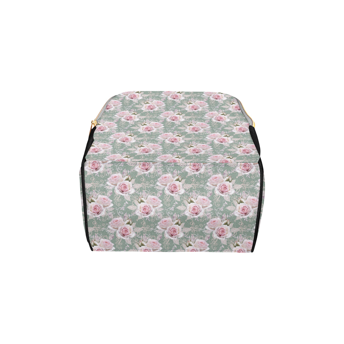 Rose White Pattern Print Design RO012 Diaper Bag Backpack