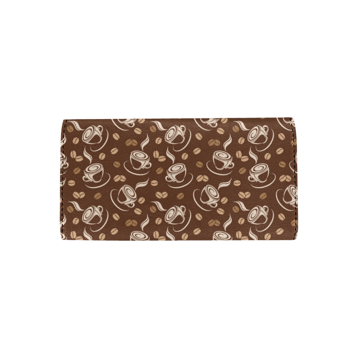 Coffee Pattern Print Design 03 Women's Trifold Wallet