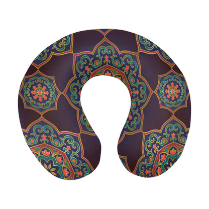 Medallion Pattern Print Design 03 U-Shaped Travel Neck Pillow