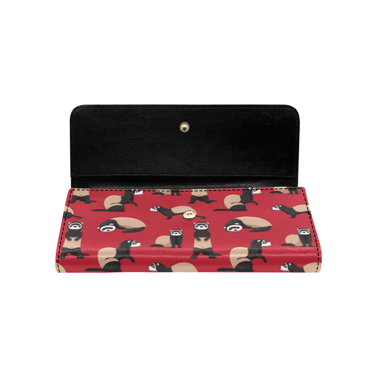 Ferret Pattern Print Design 02 Women's Trifold Wallet