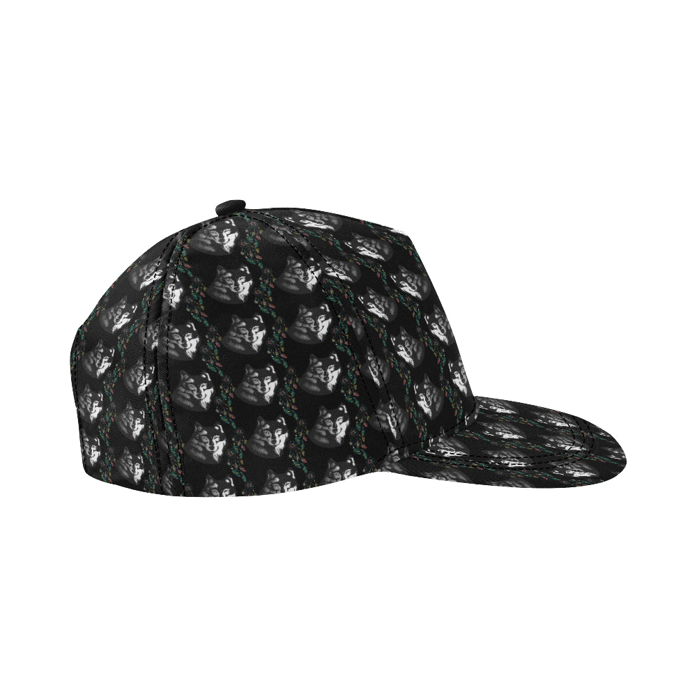 Wolf Black Dream Catcher Design Print Snapback Cap