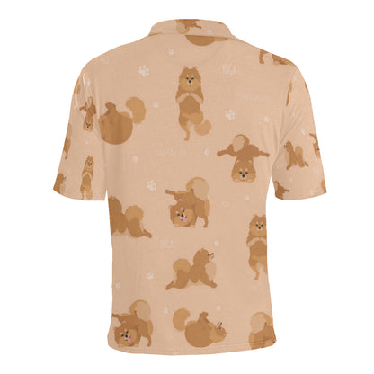Pomeranians Pattern Print Design A06 Men Polo Shirt