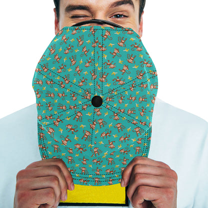Monkey Banana Design Themed Print Snapback Cap