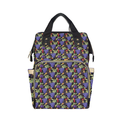 Grape Pattern Print Design GP05 Diaper Bag Backpack