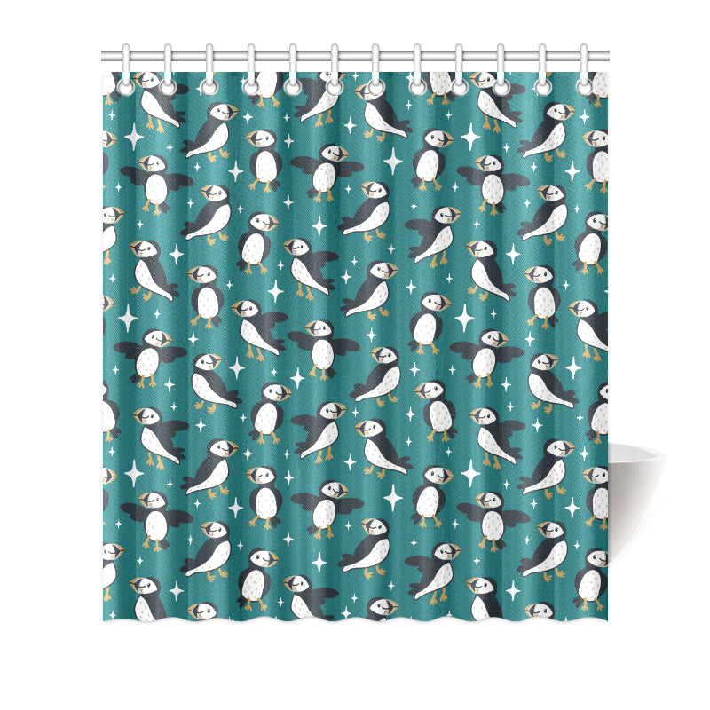 Puffin Pattern Print Design A05 Shower Curtain