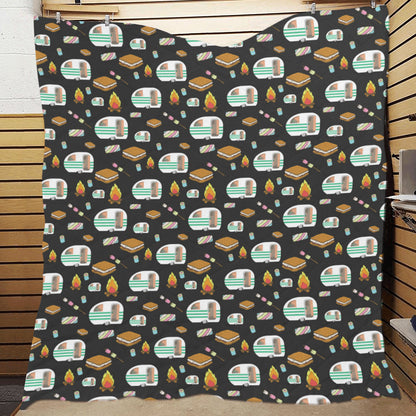 Camper marshmallow Camping Design Print Premium Quilt