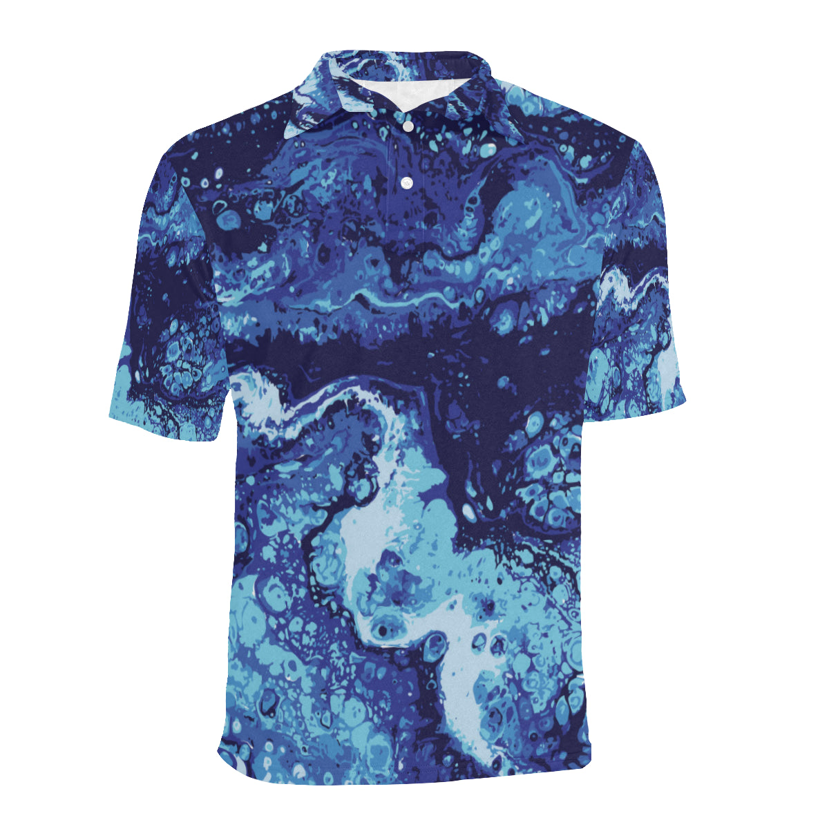Ocean Liquid Pattern Print Design A03 Men Polo Shirt
