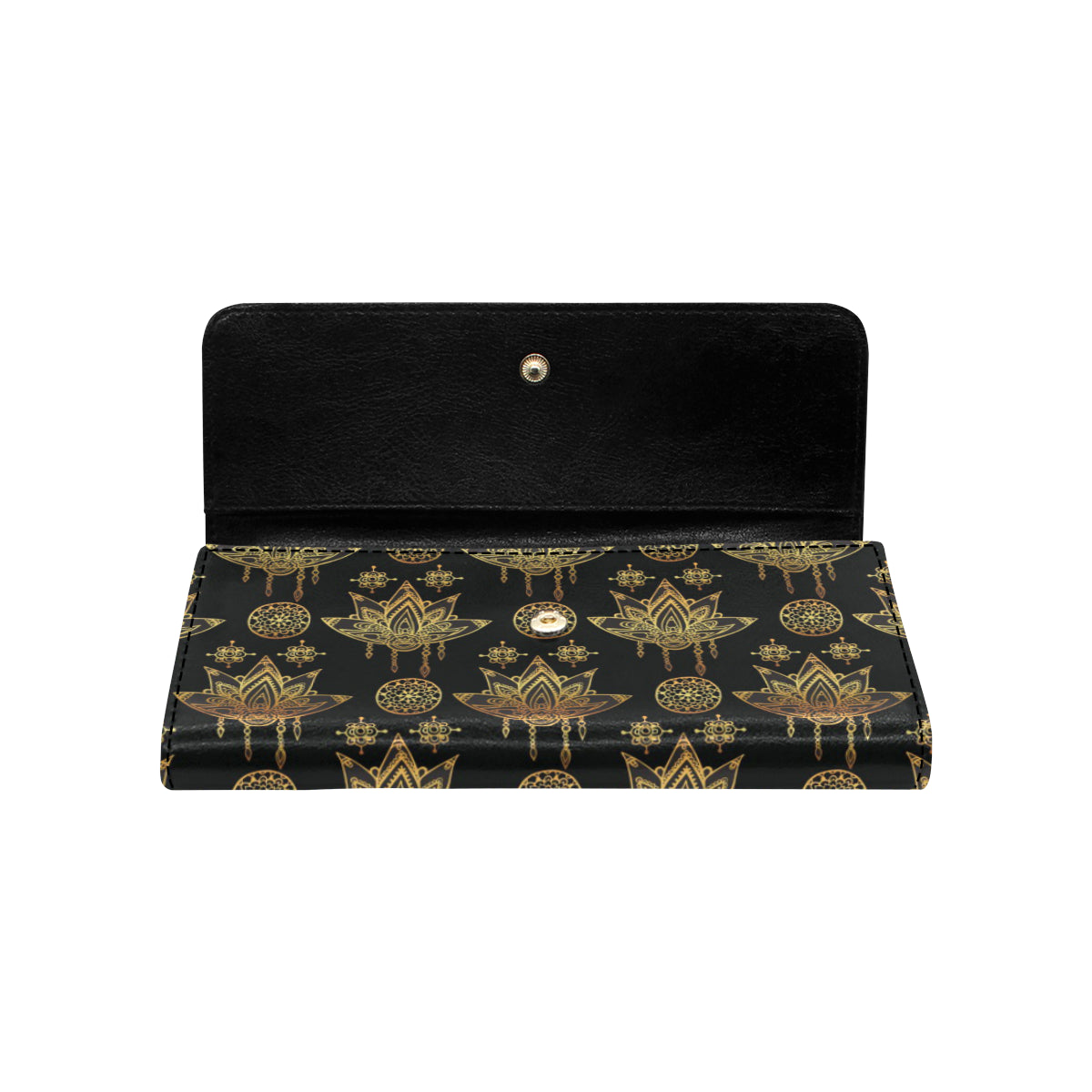 lotus Boho Pattern Print Design LO03 Women's Trifold Wallet