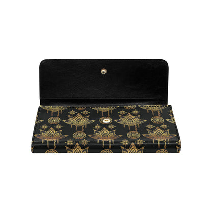 lotus Boho Pattern Print Design LO03 Women's Trifold Wallet