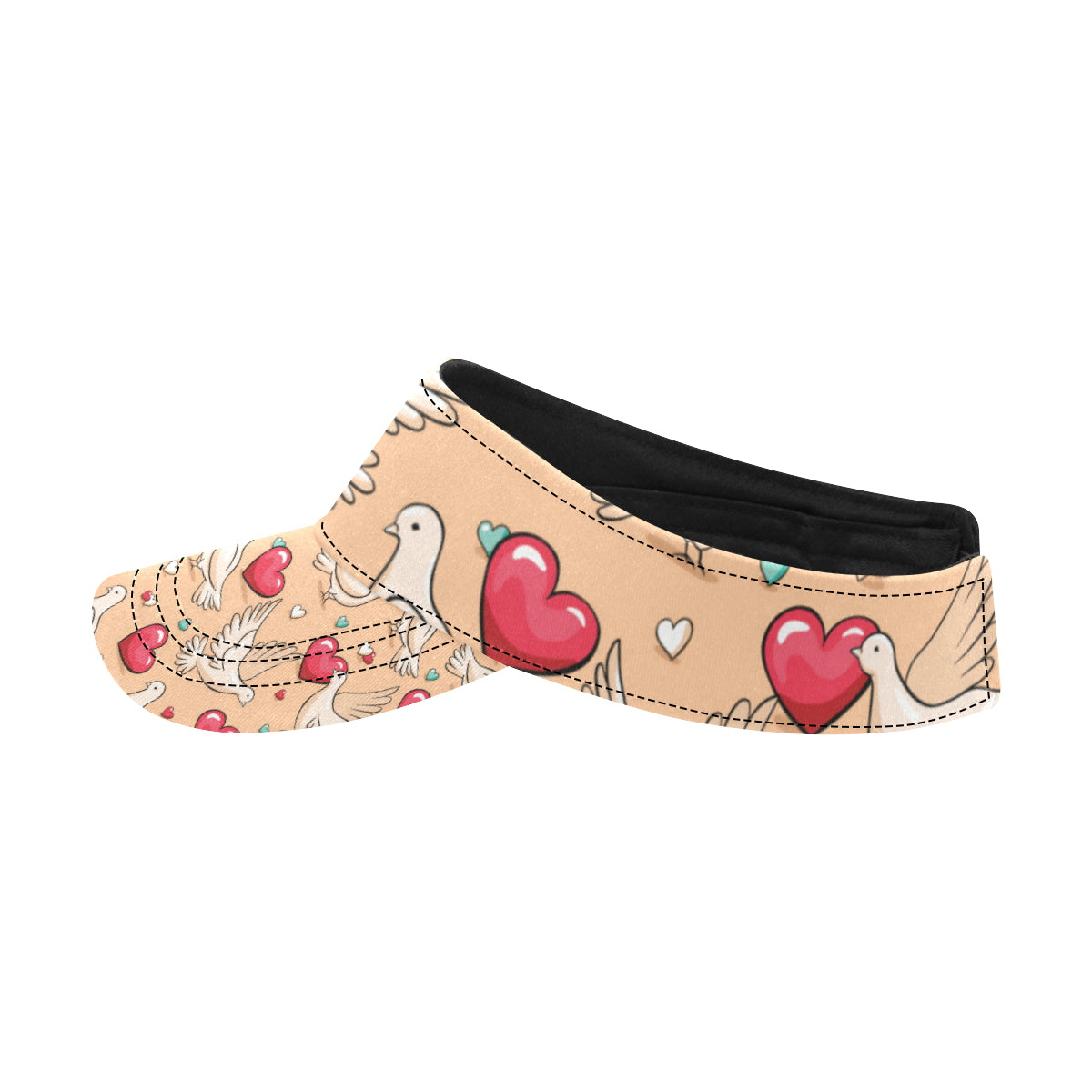 Pigeon Heart Pattern Print Design 04 Unisex Sun Visor